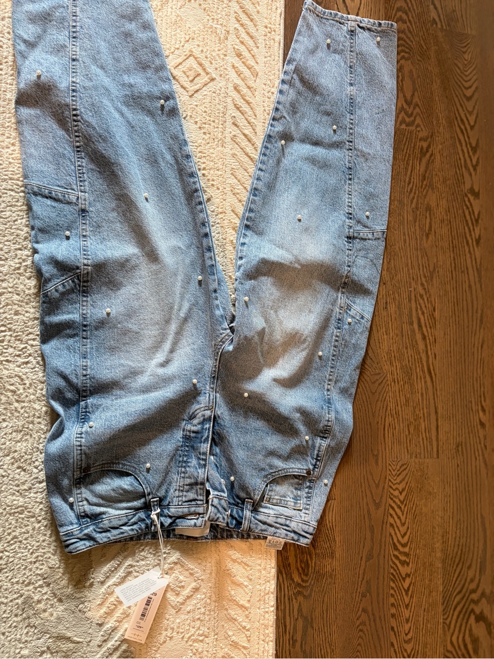 Habitat Light Blue Relaxed Jeans with Pearl Accents